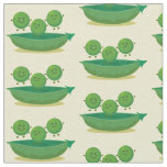 Cute jumping peas in pod cartoon illustration fabric
