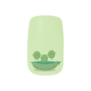 Cute jumping peas in pod cartoon illustration minx nail art