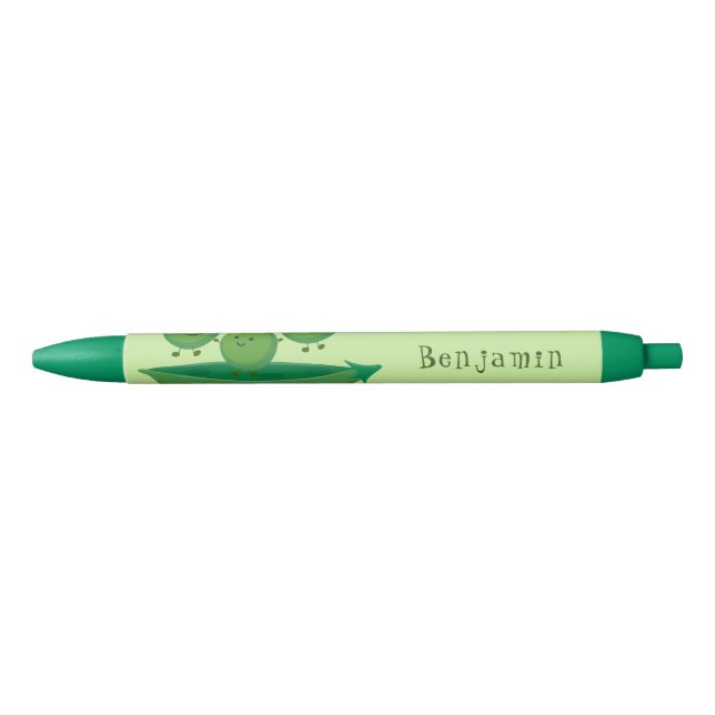 Cute jumping peas in pod cartoon illustration pen (Front)