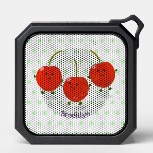 Cute jumping red cherries cartoon illustration bluetooth speaker