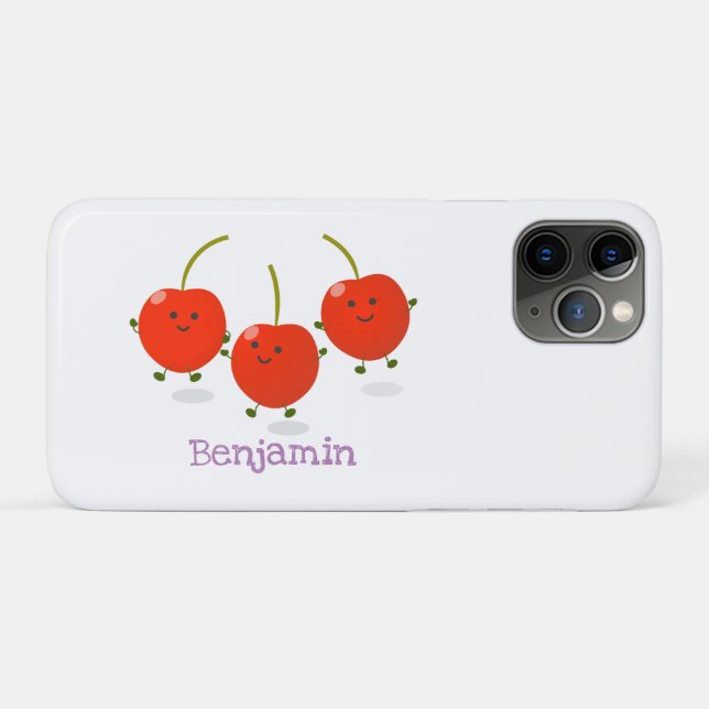 Cute jumping red cherries cartoon illustration Case-Mate iPhone case (Back (Horizontal))