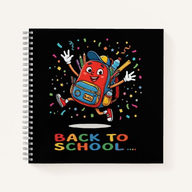 Cute Jumping School Backpack Back To School Design Notebook (Front)