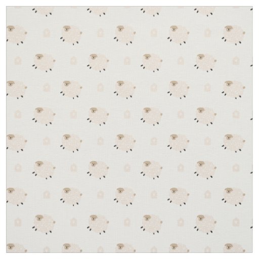 Cute Jumping Sheep Fabric