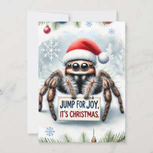 Cute Jumping Spider Christmas Card