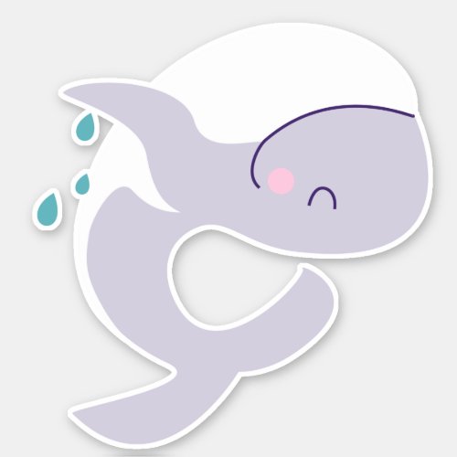 Cute jumping whale graphic sticker