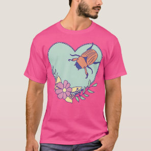 Cute June Bug Art - Insect with Heart and T-Shirt
