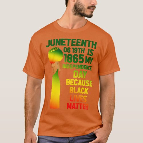 Cute Juneteenth Is My Independence Day Free Black  T_Shirt