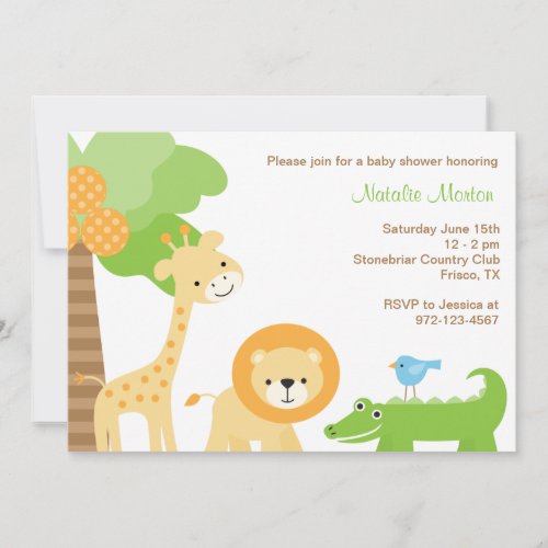 Cute Jungle Animal Invitations