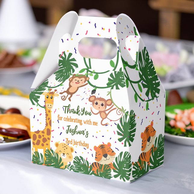 Cute jungle animal party safari birthday favor boxes (Cute jungle animal party safari birthday favor box)