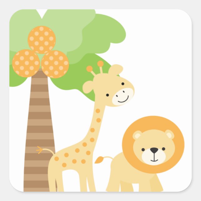 Cute Jungle Animal Stickers (Front)