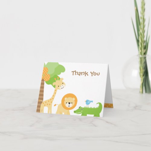 Cute Jungle Animal You Thank Cards