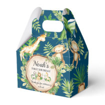 Cute Jungle Animals 1st Birthday Thank You Favor Boxes