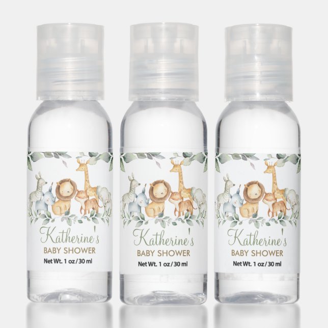 Cute Jungle Animals Baby Shower Birthday Favor Hand Sanitizer (Set)