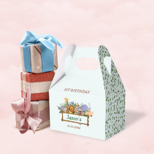 Cute Jungle Animals Birthday Favor Boxes