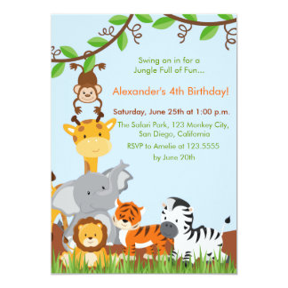 jungle birthday invitations