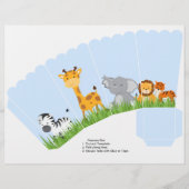 Cute Jungle Animals Boy Scalloped Popcorn Box (Front)