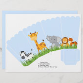 Cute Jungle Animals Boy Scalloped Popcorn Box (Front/Back)