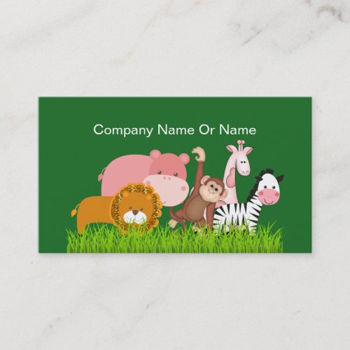 Cute Jungle Animals Business Card