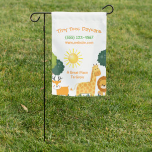 Cute Jungle Animals Child Daycare Business Garden Flag