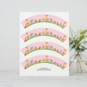 Cute Jungle Animals Girl Plain Cupcake Wrapper (Standing Front)