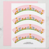 Cute Jungle Animals Girl Plain Cupcake Wrapper (Front/Back)