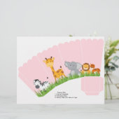 Cute Jungle Animals Girl Scalloped Popcorn Box (Standing Front)