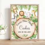 Cute Jungle Animals Guess How Many Cookies Game Poster at Zazzle