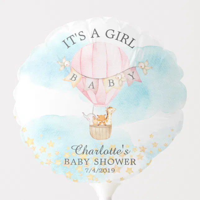 Cute Jungle Animals Hot Air Balloon Baby Shower | Zazzle