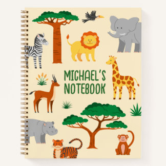 Cute jungle animals kids notebook