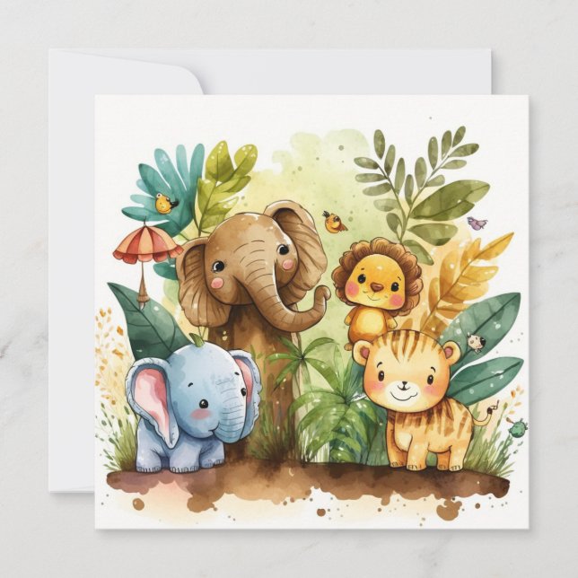 Cute Jungle Animals Kids Nursery (Front)