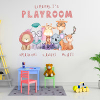 Cute Jungle Animals Kids Personalized Playroom