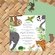 Cute Jungle Animals Little Wild One Baby Shower