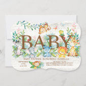 Cute Jungle Animals Neutral Baby shower Invitation (Front)