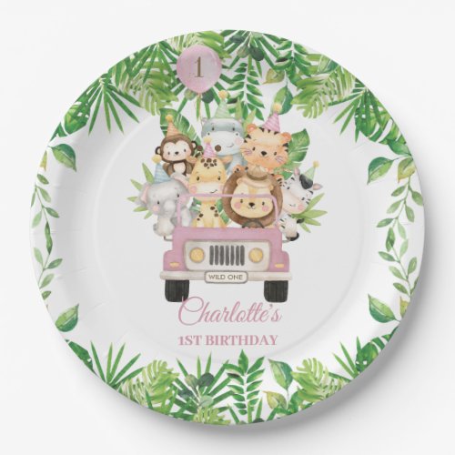 Cute Jungle Animals Safari Adventure Car Birthday  Paper Plates