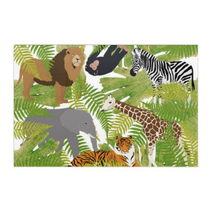 Cute Jungle Animals Safari Boy   Girl  Acrylic Print