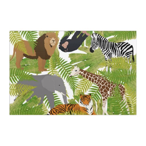 Cute Jungle Animals Safari Boy  Girl  Acrylic Print