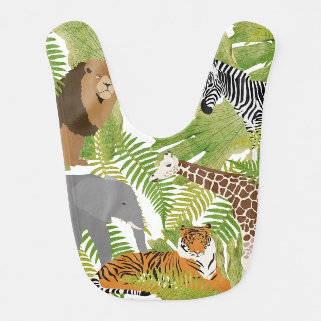Cute Jungle Animals Safari Boy | Girl  Bath Mat Baby Bib (Front)