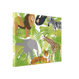 Cute Jungle Animals Safari Boy | Girl  Canvas Print