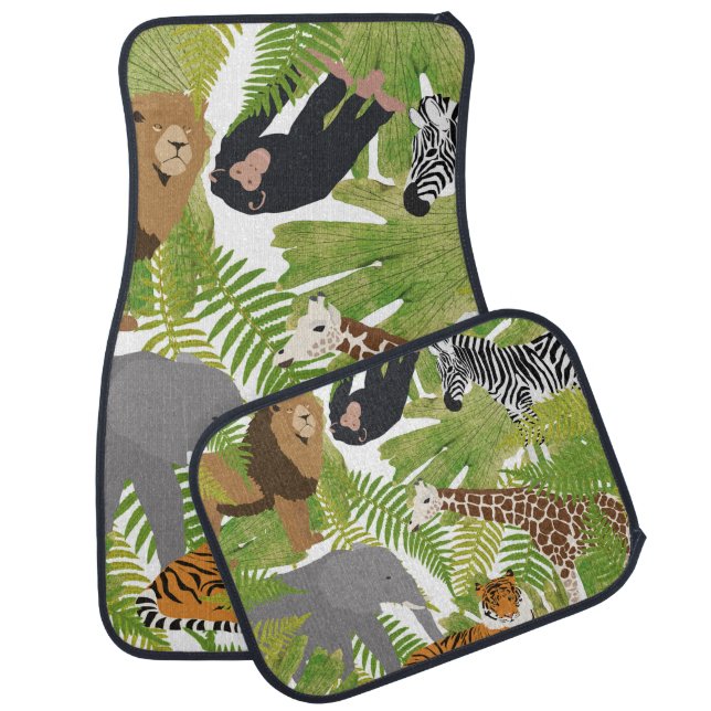 Cute Jungle Animals Safari Boy | Girl Car Floor Mat (Set)