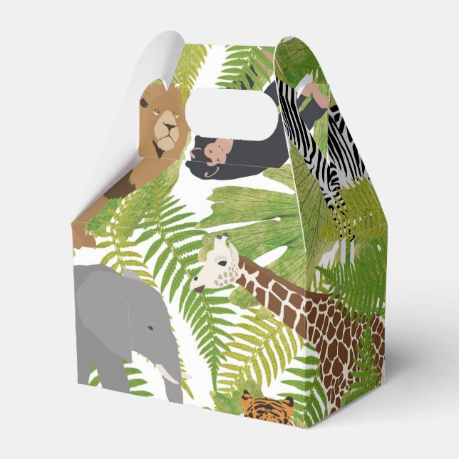 Cute Jungle Animals Safari Boy | Girl Favor Boxes (Front Side)