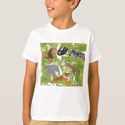 Cute Jungle Animals Safari Boy  Girl T_Shirt