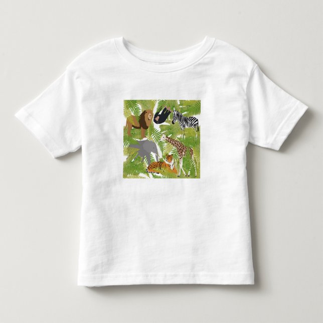Cute Jungle Animals Safari Boy | Girl Toddler T-shirt (Front)
