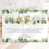 Jungle Safari Boy Birthday Party  Thank You Card