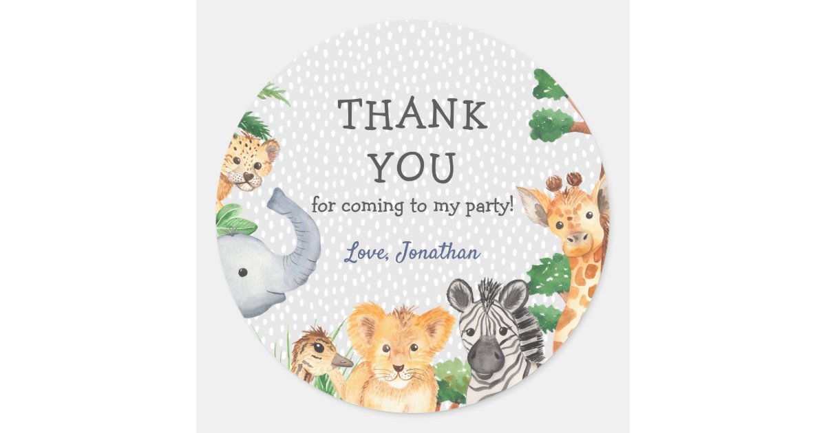 Party Favor Thank You Tag  Wild Animal Prints, Faux Gold Foil