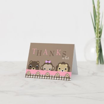 Cute Jungle Animals Thank You Card by TreasureTheMoments at Zazzle