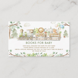 Cute Jungle Animals Train Greenery Books for Baby Enclosure Card