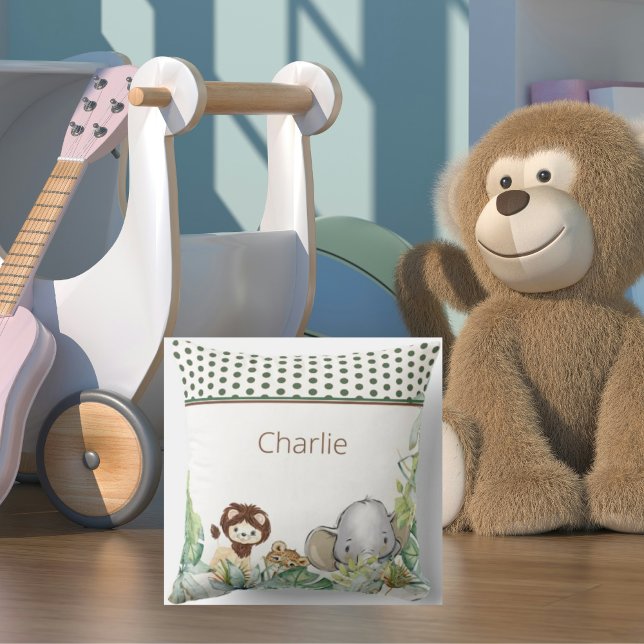 Cute Jungle Animals Tropical Custom Throw Pillow (Creator Uploaded)