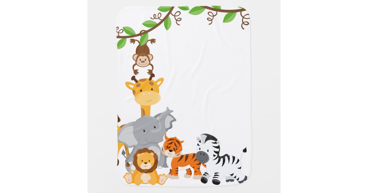 Cute Jungle Baby Animal Baby Blanket | Zazzle