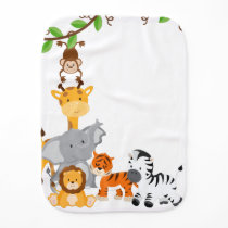 Cute Jungle Baby Animal Burp Cloth Cute Jungle Baby Animal Burp Cloth