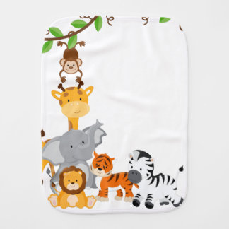 Cute Jungle Baby Animal Burp Cloth